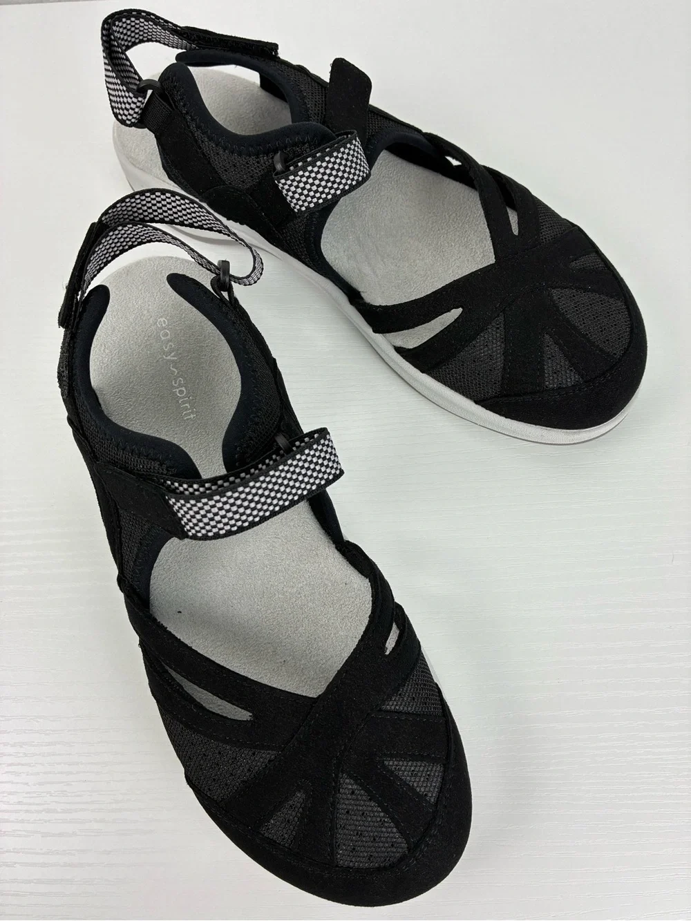 Easy Spirit Esplash Black Water Resistant Sport Sandals Womens 8M Comfort